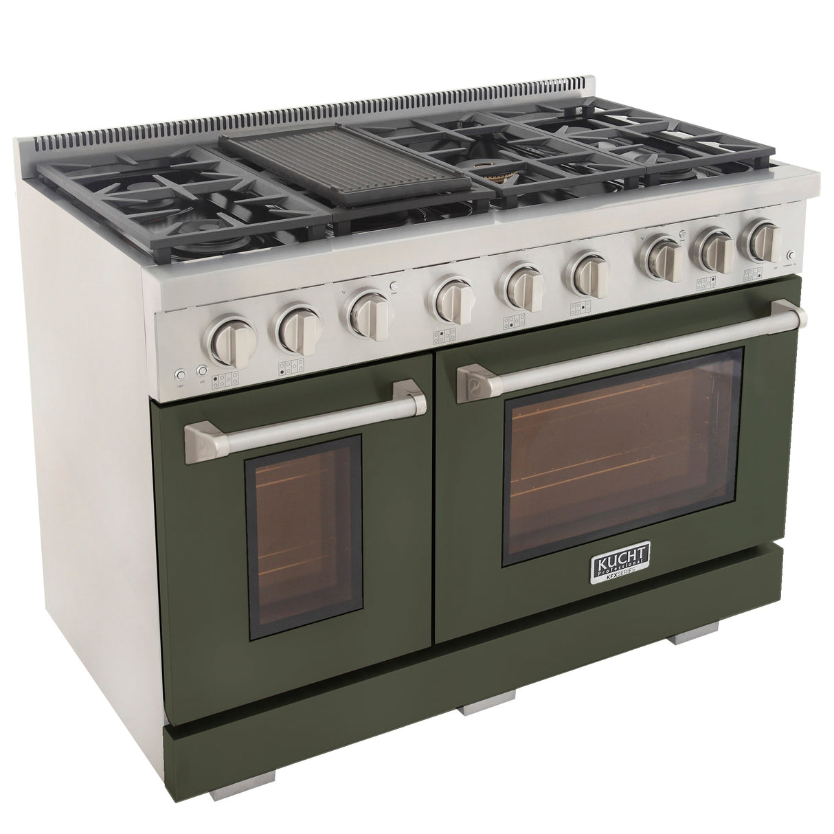 KUCHT Professional 48 in. 6.7 cu. ft. Propane Gas Range with Sealed Burners, Griddle and Two Ovens - One Convection
