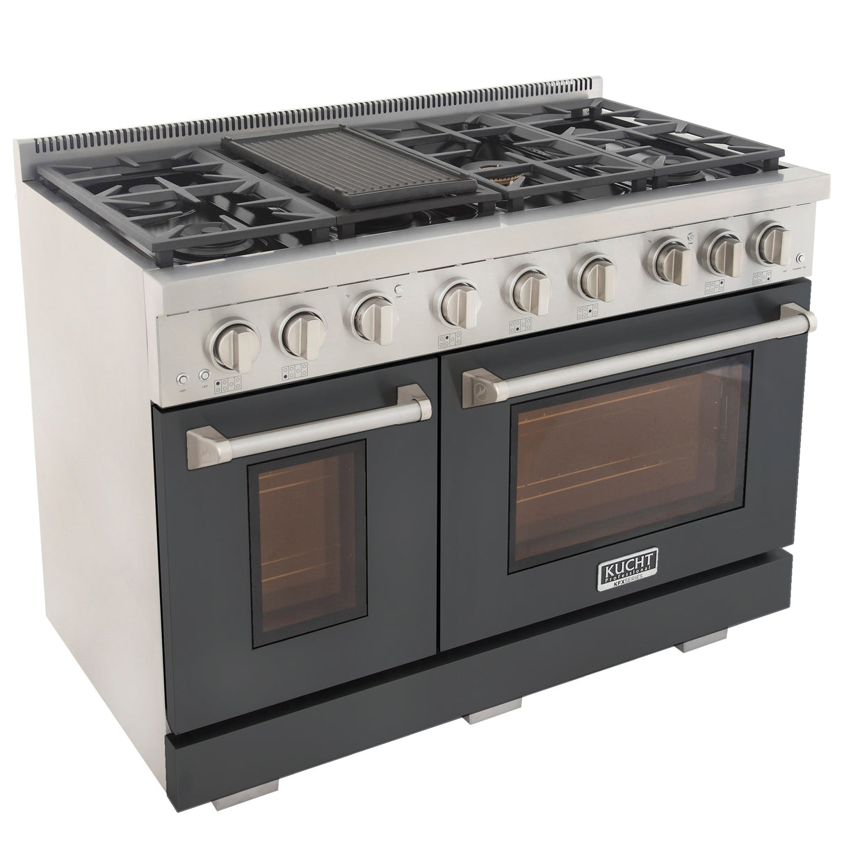 KUCHT Professional 48 in. 6.7 cu. ft. Propane Gas Range with Sealed Burners, Griddle and Two Ovens - One Convection
