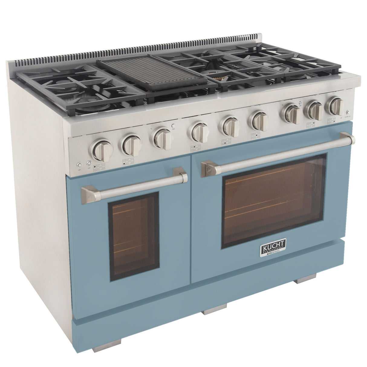 KUCHT Professional 48 in. 6.7 cu. ft. Propane Gas Range with Sealed Burners, Griddle and Two Ovens - One Convection