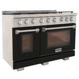KUCHT Professional 48 in. 6.7 cu. ft. Propane Gas Range with Sealed Burners, Griddle and Two Ovens - One Convection