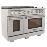 KUCHT Professional 48 in. 6.7 cu. ft. Propane Gas Range Two Ovens - One Convection - with True Simmer Burners