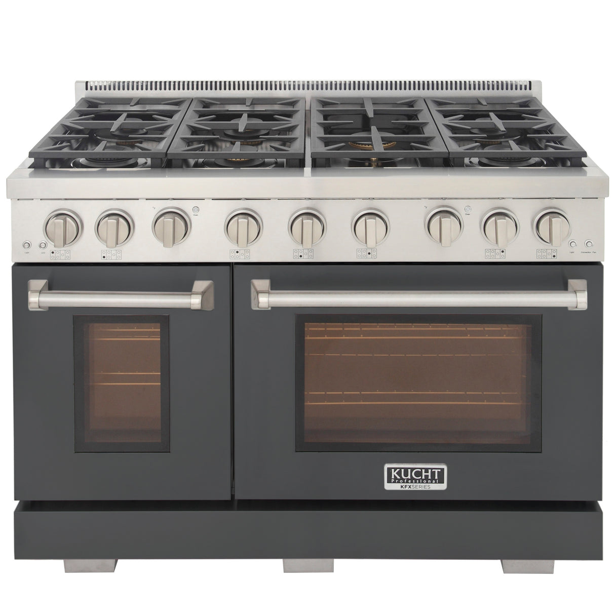 KUCHT Professional 48 in. 6.7 cu. ft. Propane Gas Range with Sealed Burners, Griddle and Two Ovens - One Convection
