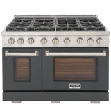 KUCHT Professional 48 in. 6.7 cu. ft. Propane Gas Range with Sealed Burners, Griddle and Two Ovens - One Convection