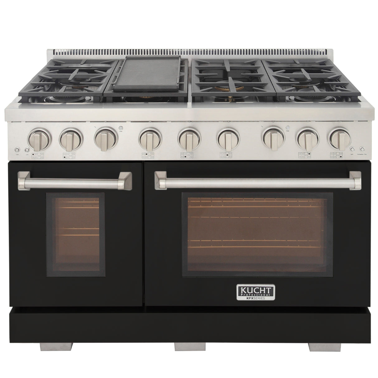 KUCHT Professional 48 in. 6.7 cu. ft. Propane Gas Range with Sealed Burners, Griddle and Two Ovens - One Convection