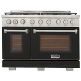 KUCHT Professional 48 in. 6.7 cu. ft. Natural Gas Range with Sealed Burners, Grill / Griddle and Two Ovens - One Convection