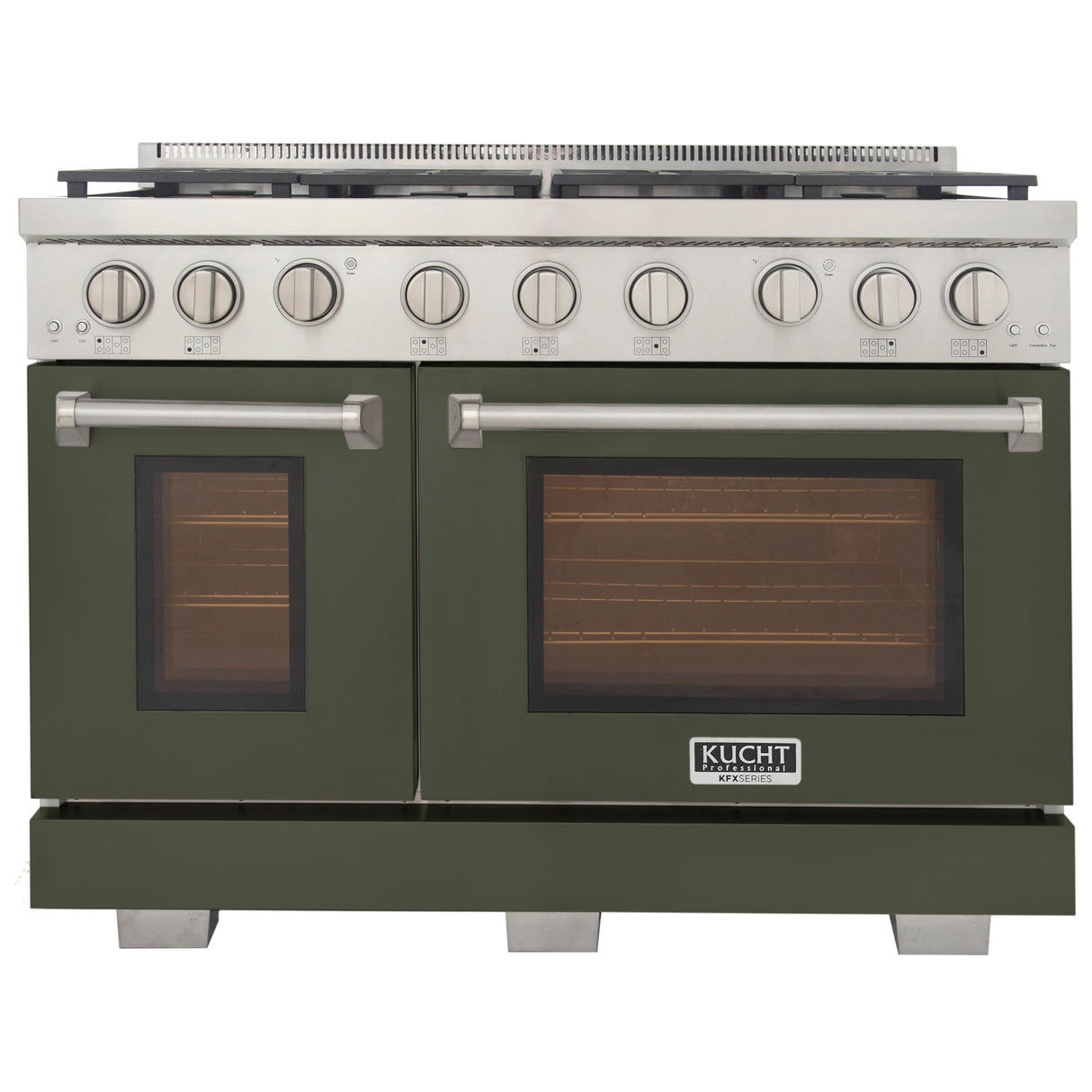 KUCHT Professional 48 in. 6.7 cu. ft. Propane Gas Range with Sealed Burners, Griddle and Two Ovens - One Convection