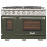 KUCHT Professional 48 in. 6.7 cu. ft. Natural Gas Range with Sealed Burners, Grill / Griddle and Two Ovens - One Convection