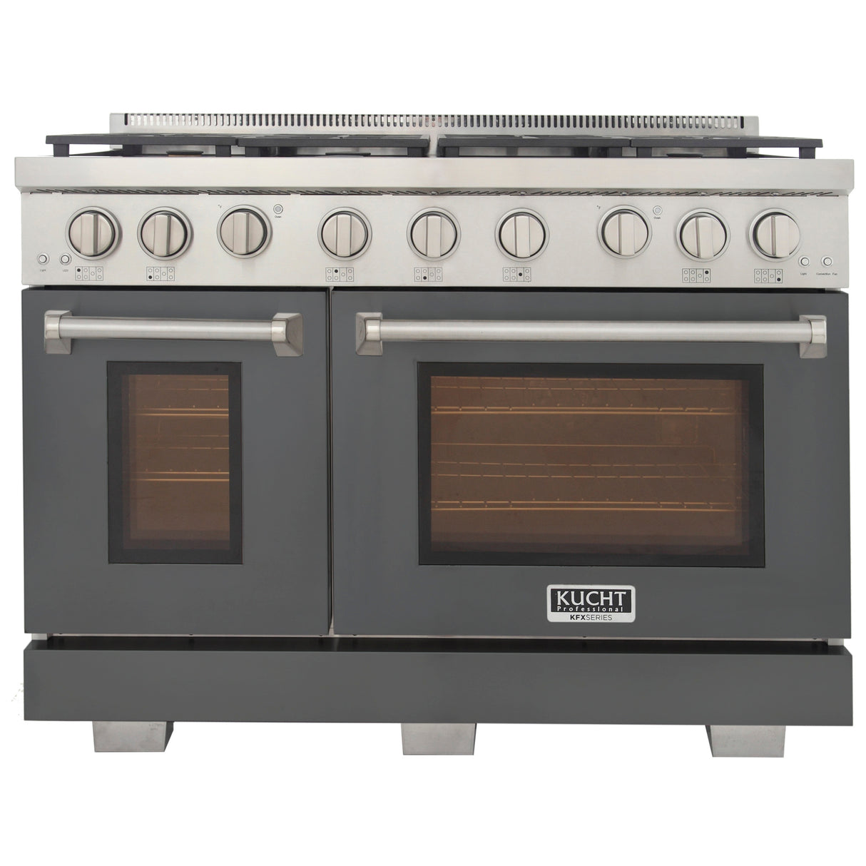 KUCHT Professional 48 in. 6.7 cu. ft. Natural Gas Range with Sealed Burners, Grill / Griddle and Two Ovens - One Convection