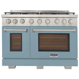 KUCHT Professional 48 in. 6.7 cu. ft. Natural Gas Range with Sealed Burners, Grill / Griddle and Two Ovens - One Convection