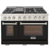 KUCHT Professional 48 in. 6.7 cu. ft. Propane Gas Range Two Ovens - One Convection - with True Simmer Burners