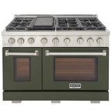 KUCHT Professional 48 in. 6.7 cu. ft. Propane Gas Range with Sealed Burners, Griddle and Two Ovens - One Convection