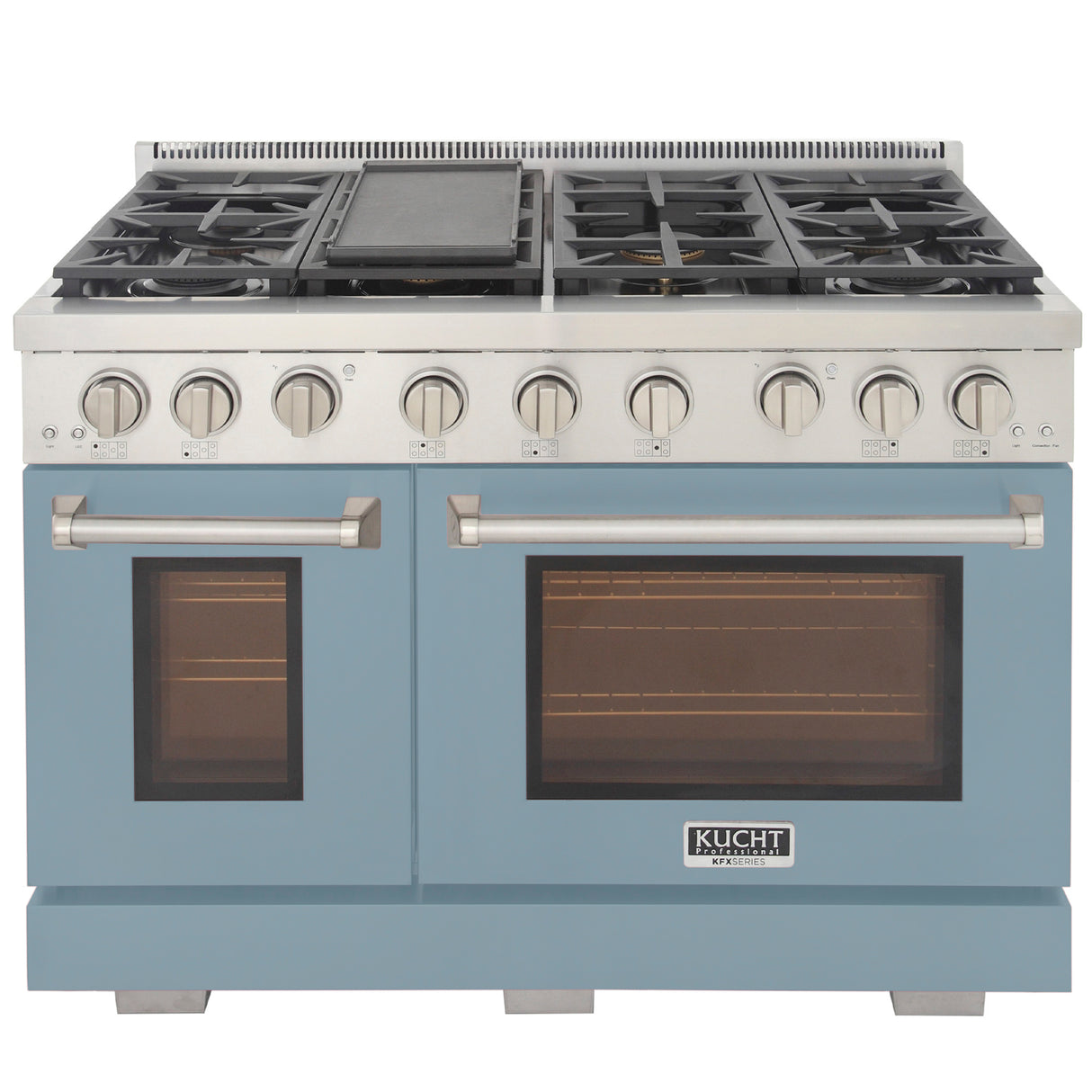 KUCHT Professional 48 in. 6.7 cu. ft. Propane Gas Range with Sealed Burners, Griddle and Two Ovens - One Convection
