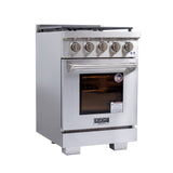 KUCHT Professional 24 in. 2.5 cu. ft. Natural Gas Range and Convection Oven in Stainless Steel with True Simmer Burners