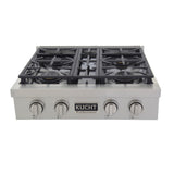KUCHT Professional 30 in. Natural Gas Range Top with Sealed Burners Stainless Steel