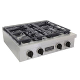 KUCHT Professional 30 in. Natural Gas Range Top with Sealed Burners Stainless Steel