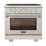 KUCHT Professional 36 in. 5.2 cu. ft. Propane Gas Range with Sealed Burners and Convection Oven in Stainless Steel With Knobs
