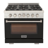 KUCHT Professional 36 in. 5.2 cu. ft. Natural Gas Range and Convection Oven with True Simmer Burners