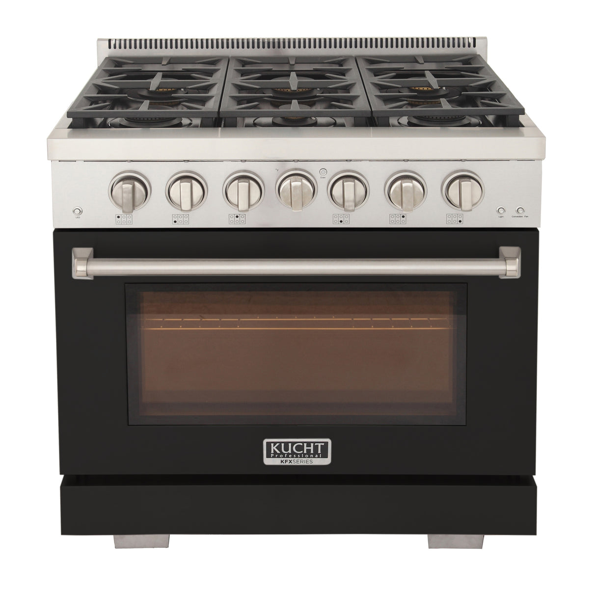 KUCHT Professional 36 in. 5.2 cu. ft. Propane Gas Range and Convection Oven with True Simmer Burners