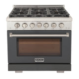 KUCHT Professional 36 in. 5.2 cu. ft. Propane Gas Range and Convection Oven with True Simmer Burners