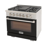 KUCHT Professional 36 in. 5.2 cu. ft. Propane Gas Range and Convection Oven with True Simmer Burners