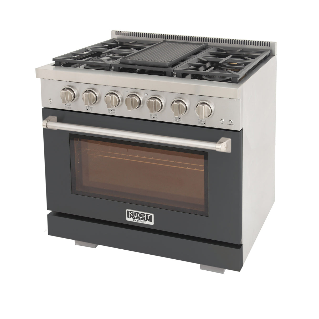 KUCHT Professional 36 in. 5.2 cu. ft. Propane Gas Range with Sealed Burners and Convection Oven