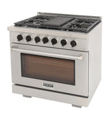 KUCHT Professional 36 in. 5.2 cu. ft. Natural Gas Range with Sealed Burners and Convection Oven in Stainless Steel With Knobs