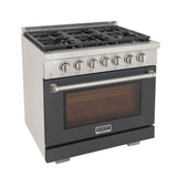 KUCHT Professional 36 in. 5.2 cu. ft. Propane Gas Range and Convection Oven with True Simmer Burners