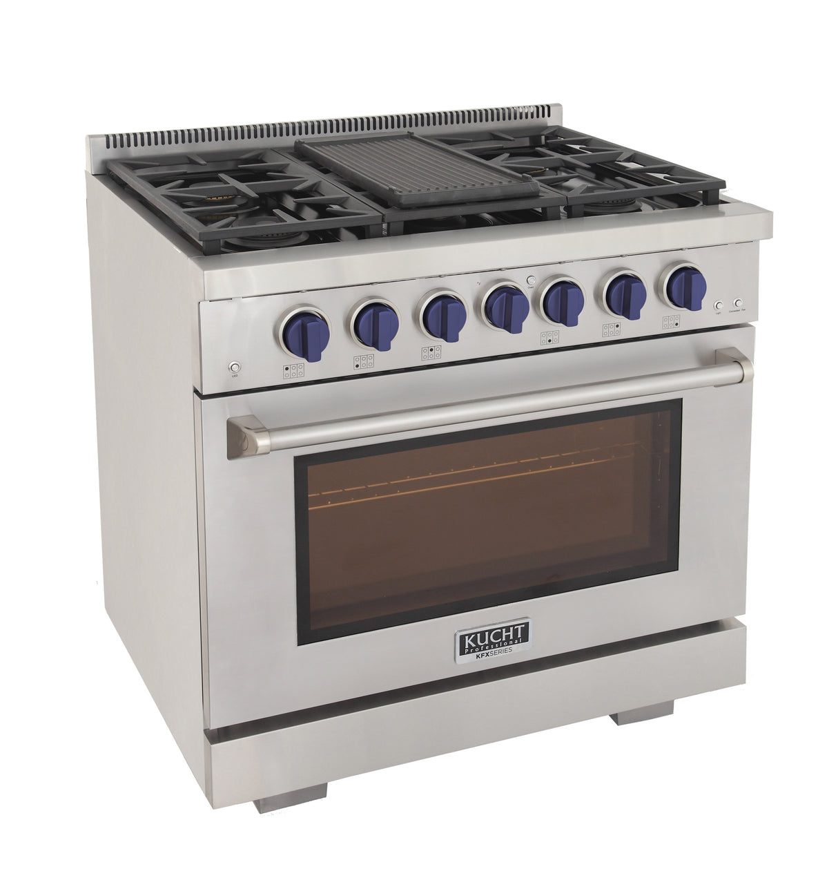 KUCHT Professional 36 in. 5.2 cu. ft. Natural Gas Range with Sealed Burners and Convection Oven in Stainless Steel With Knobs