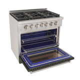 KUCHT Professional 36 in. 5.2 cu. ft. Natural Gas Range and Convection Oven with True Simmer Burners