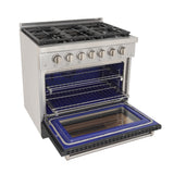 KUCHT Professional 36 in. 5.2 cu. ft. Natural Gas Range with Sealed Burners and Convection Oven