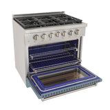 KUCHT Professional 36 in. 5.2 cu. ft. Propane Gas Range and Convection Oven with True Simmer Burners