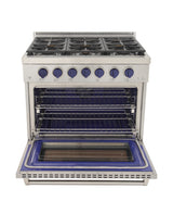 KUCHT Professional 36 in. 5.2 cu. ft. Propane Gas Range with Sealed Burners and Convection Oven in Stainless Steel With Knobs