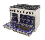 KUCHT Professional 48 in. 6.7 cu. ft. Propane Gas Range with Sealed Burners, Griddle and Two Ovens - One Convection - in Stainless Steel