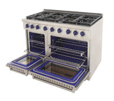 KUCHT Professional 48 in. 6.7 cu. ft. Propane Gas Range with Sealed Burners, Griddle and Two Ovens - One Convection - in Stainless Steel