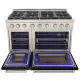 KUCHT Professional 48 in. 6.7 cu. ft. Propane Gas Range Two Ovens - One Convection - with True Simmer Burners