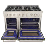 KUCHT Professional 48 in. 6.7 cu. ft. Propane Gas Range with Sealed Burners, Griddle and Two Ovens - One Convection