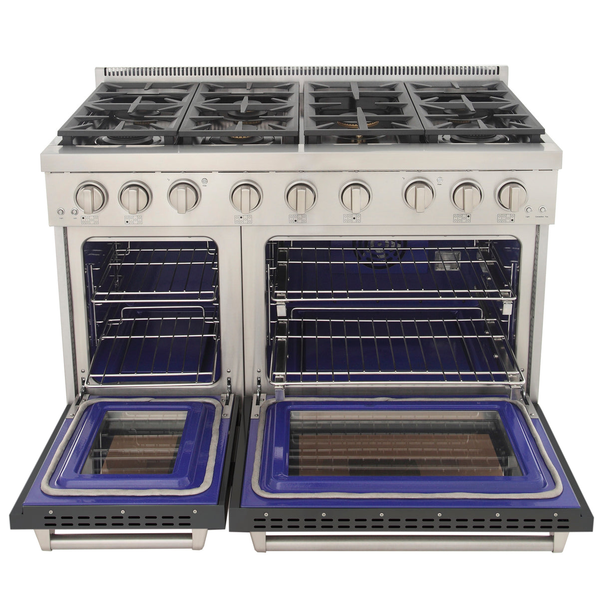 KUCHT Professional 48 in. 6.7 cu. ft. Propane Gas Range with Sealed Burners, Griddle and Two Ovens - One Convection