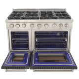 KUCHT Professional 48 in. 6.7 cu. ft. Propane Gas Range with Sealed Burners, Griddle and Two Ovens - One Convection