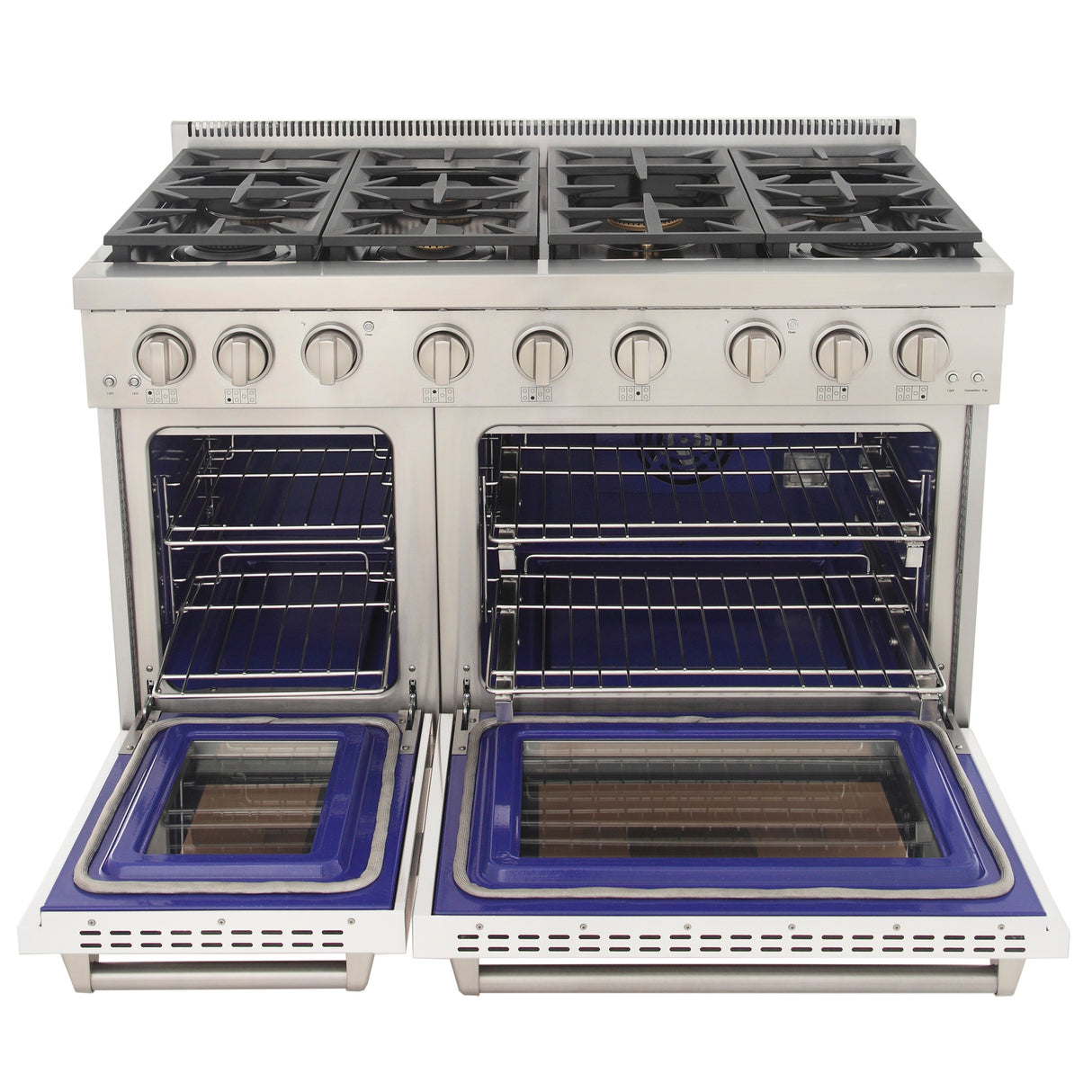 KUCHT Professional 48 in. 6.7 cu. ft. Propane Gas Range with Sealed Burners, Griddle and Two Ovens - One Convection
