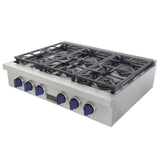 KUCHT Professional 36 in. Natural Gas Range Top with Sealed Burners in Stainless Steel