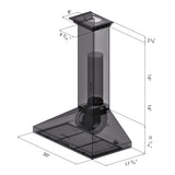 ZLINE 30" Convertible Vent Convertible Vent Wall Mount Range Hood in Stainless Steel with Crown Molding (KL3CRN-30)