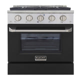 KUCHT Professional 30 in. 4.2 cu. ft. Propane Gas Range with Sealed Burners and Convection Oven in Stainless Steel