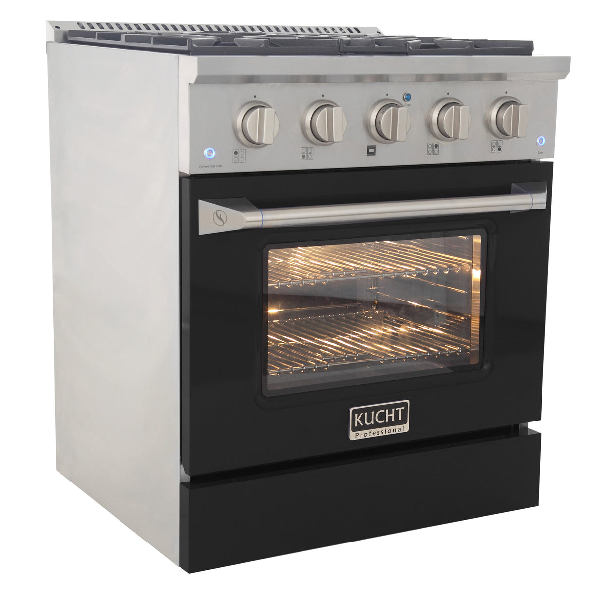 KUCHT Professional 30 in. 4.2 cu. ft. Propane Gas Range with Sealed Burners and Convection Oven in Stainless Steel