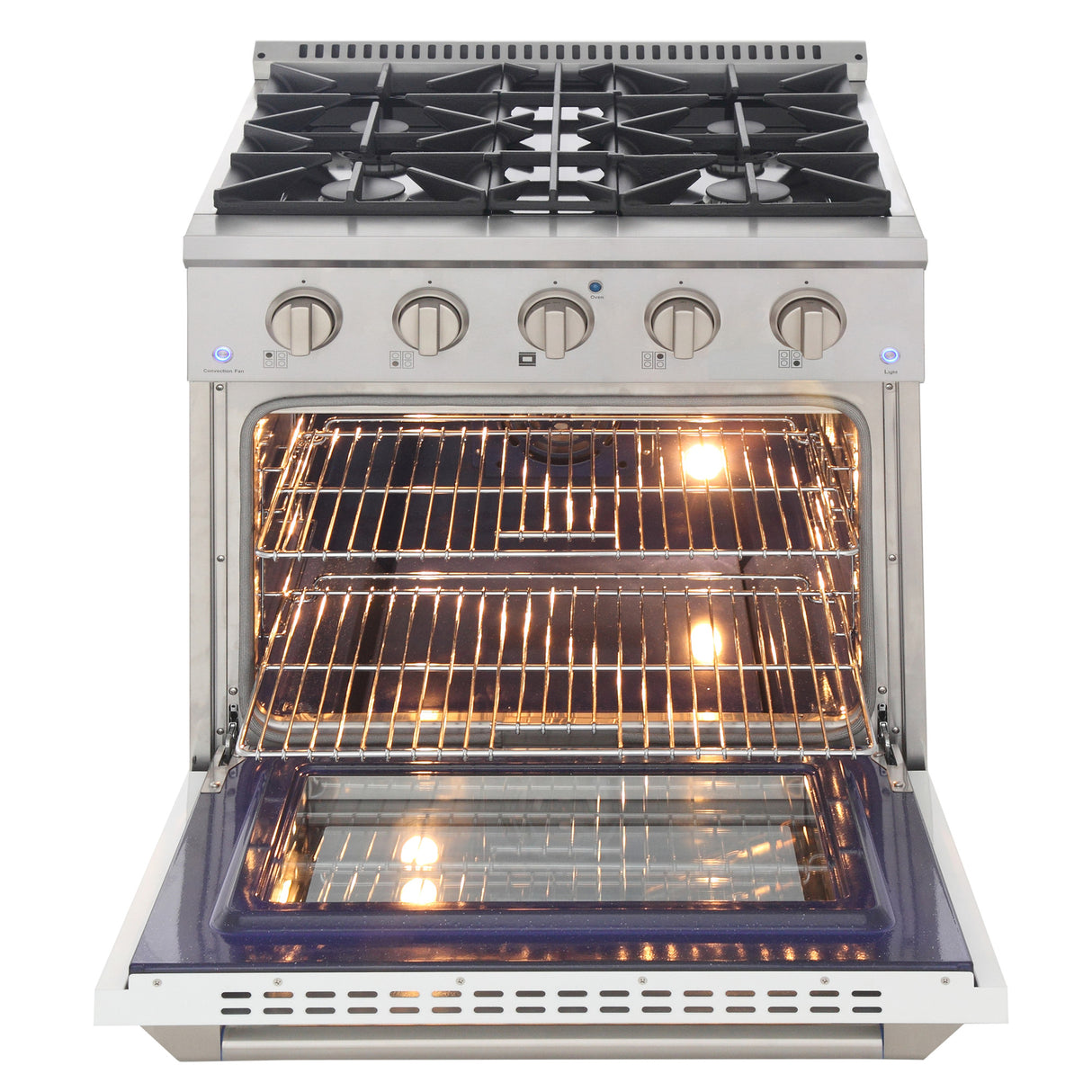 KUCHT Professional 30 in. 4.2 cu. ft. Propane Gas Range with Sealed Burners and Convection Oven in Stainless Steel