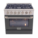 KUCHT Professional 36 in. 5.2 cu. ft. Natural Gas Range with Sealed Burners and Convection Oven in Stainless Steel