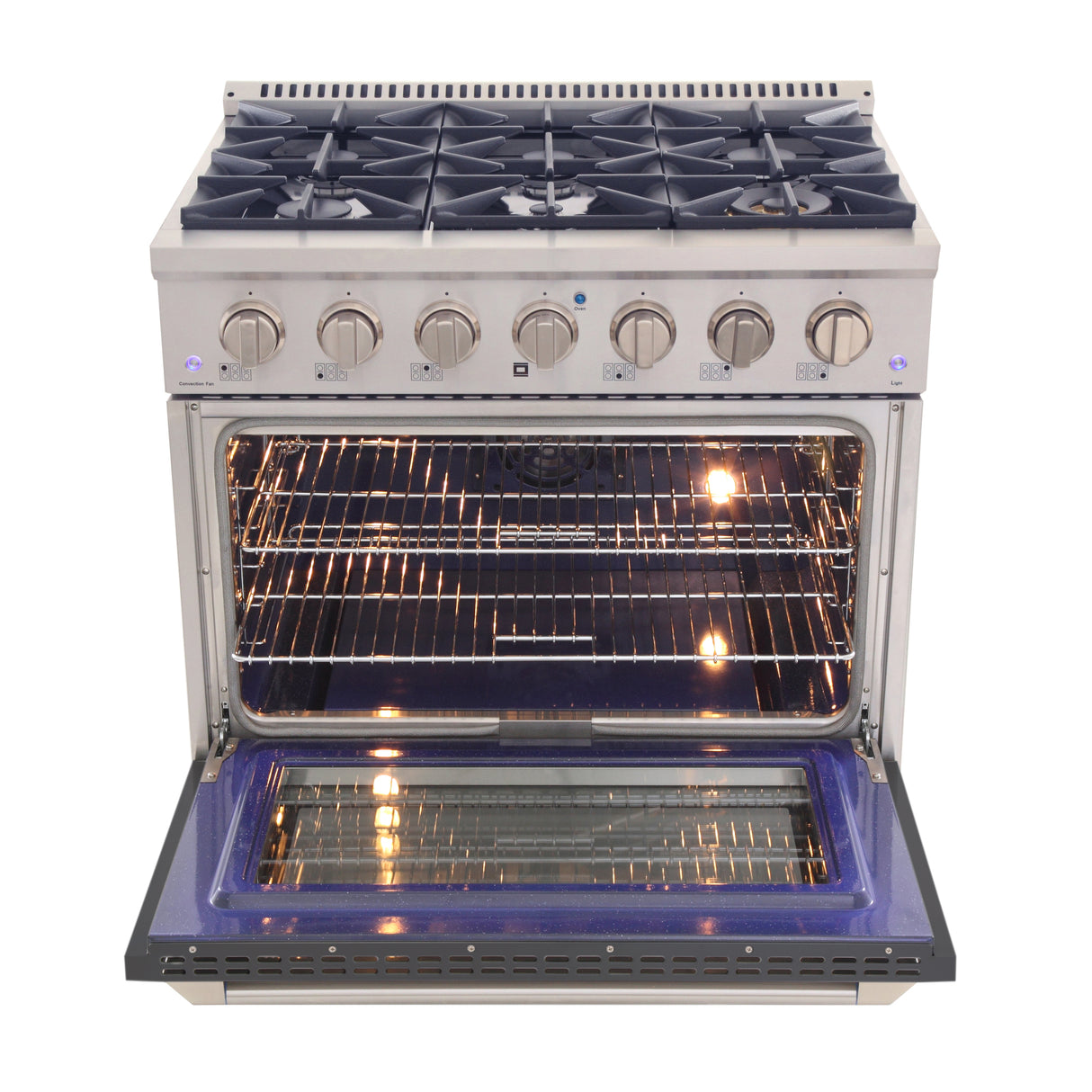 KUCHT Professional 36 in. 5.2 cu. ft. Propane Gas Range with Sealed Burners and Convection Oven in Stainless Steel
