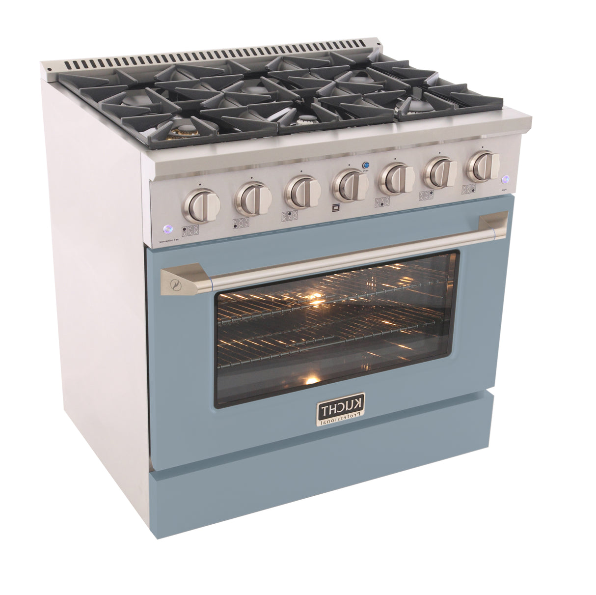 KUCHT Professional 36 in. 5.2 cu. ft. Propane Gas Range with Sealed Burners and Convection Oven in Stainless Steel