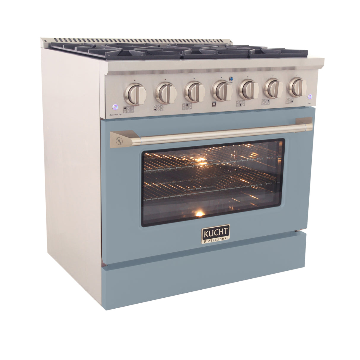 KUCHT Professional 36 in. 5.2 cu. ft. Propane Gas Range with Sealed Burners and Convection Oven in Stainless Steel