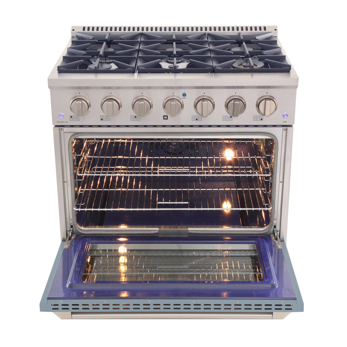 KUCHT Professional 36 in. 5.2 cu. ft. Propane Gas Range with Sealed Burners and Convection Oven in Stainless Steel