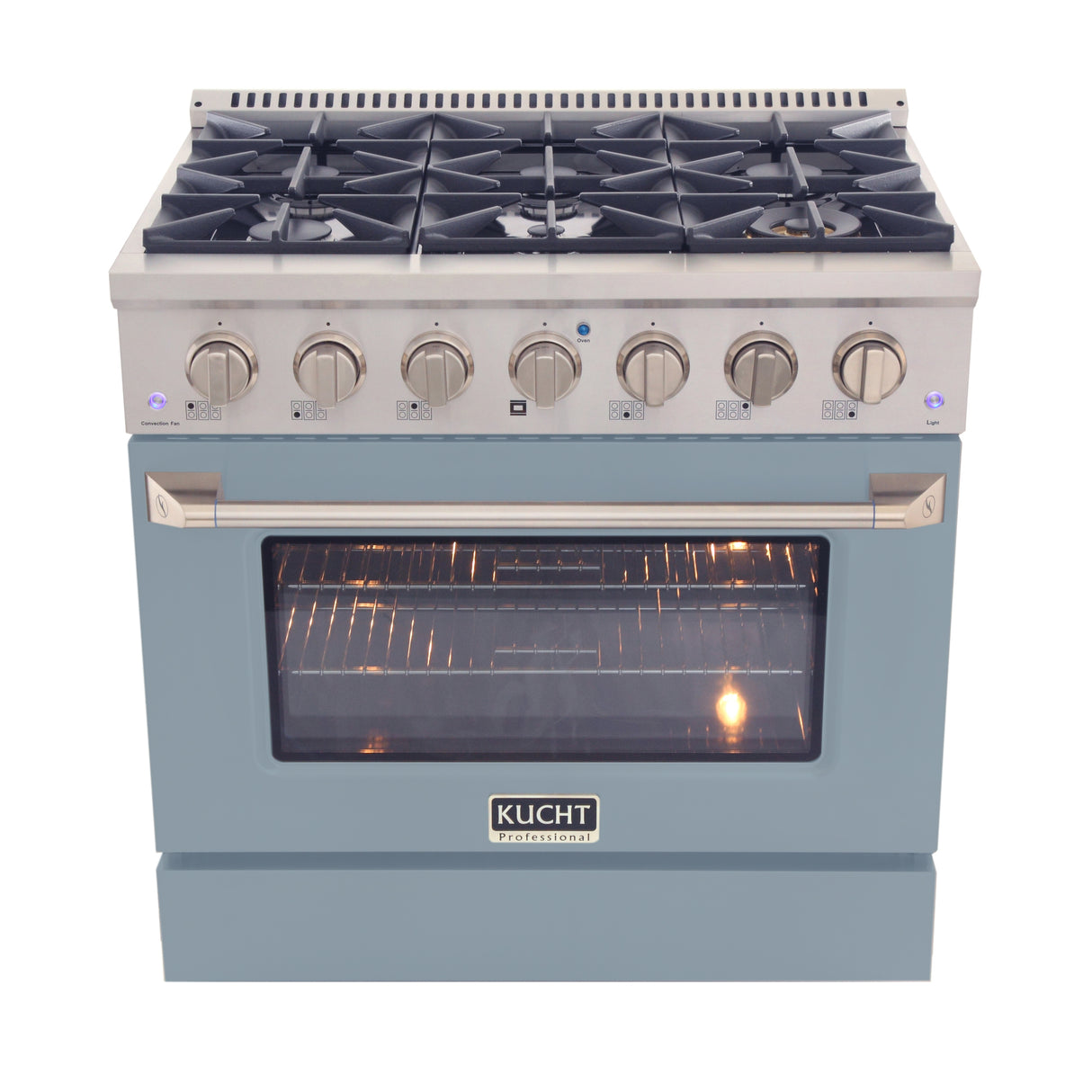 KUCHT Professional 36 in. 5.2 cu. ft. Natural Gas Range with Sealed Burners and Convection Oven in Stainless Steel